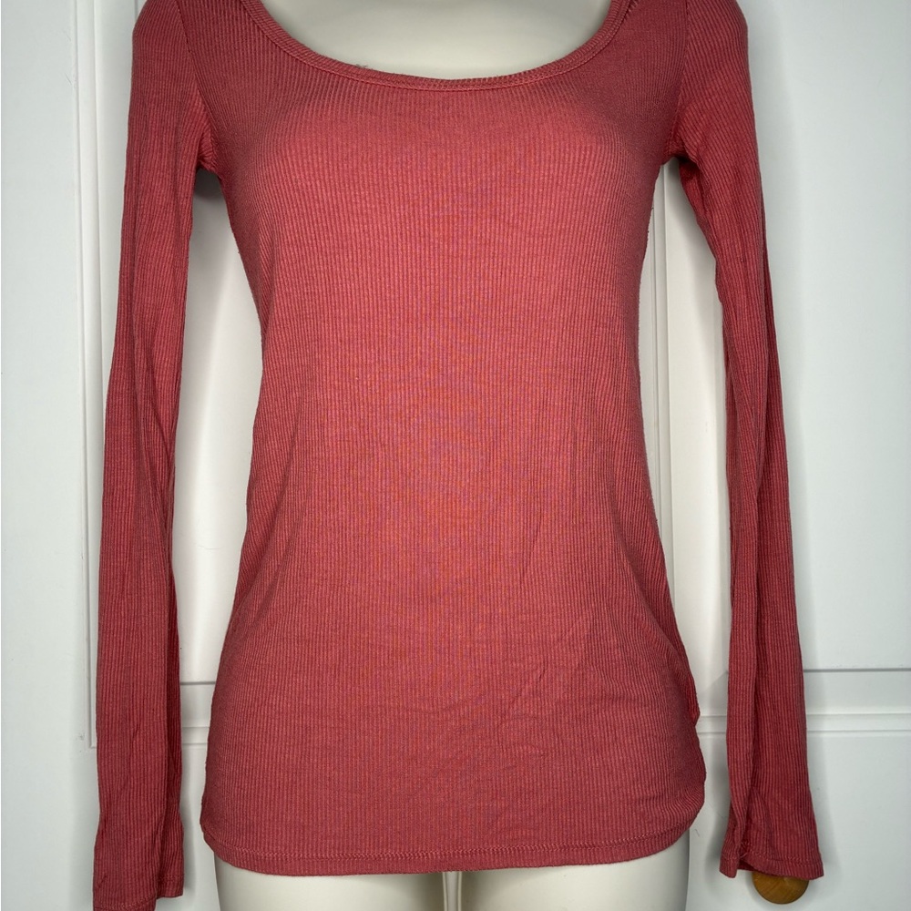 Forever 21 Coral Long Sleeve Blouse